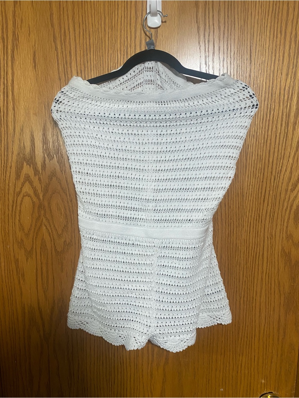 White Crochet Knit Romper
